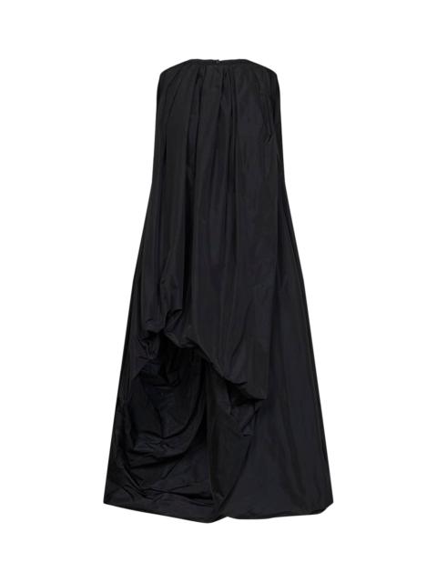 Jil Sander Black technical faille asymmetric midi dress