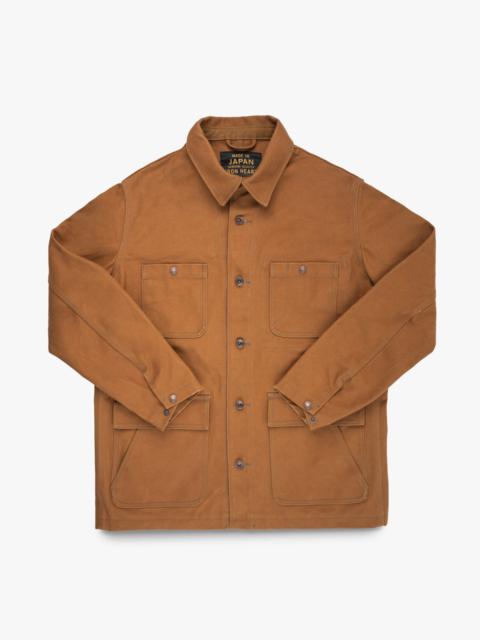 Iron Heart 20OZ PARAFFIN COATED DUCK CHORE JACKET - BROWN