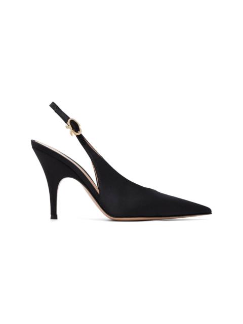 Gianvito Rossi Black Sofia Sling Heels