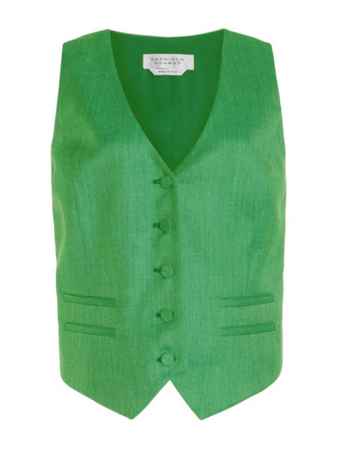 GABRIELA HEARST Coleridge Vest in Silk Wool with Linen