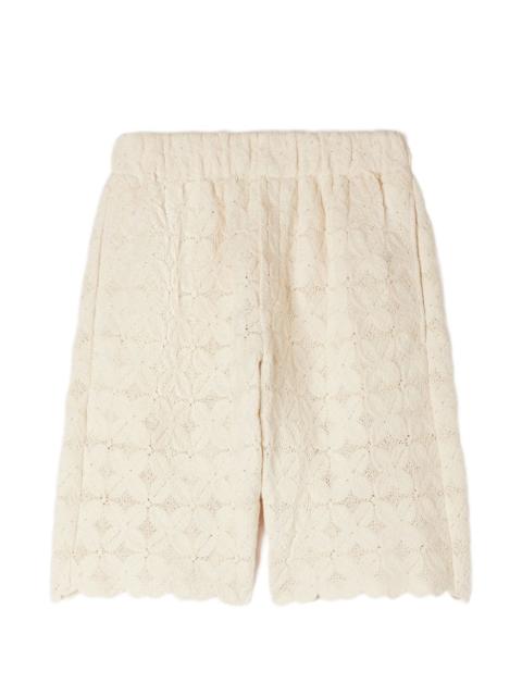 Sandro flower-patterned scalloped shorts