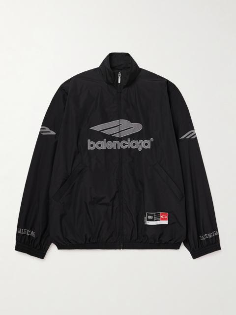 BALENCIAGA Appliquéd Logo-Embroidered Cotton-Blend Shell Track Jacket