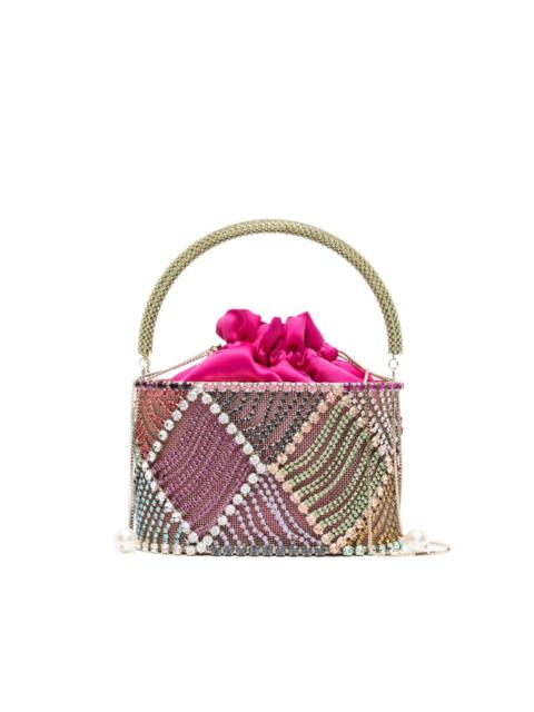 Rosantica Holli Patchwork crystal-embellished bucket bag