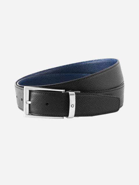 Montblanc Black/blue 35 mm reversible leather belt