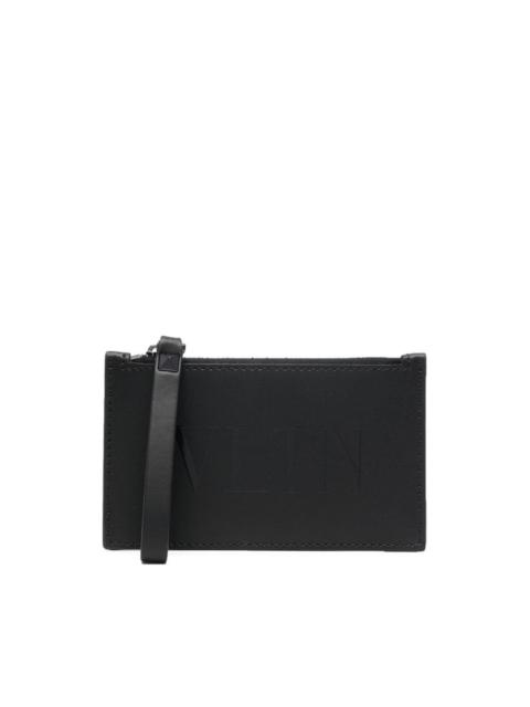 logo-print zipped wallet