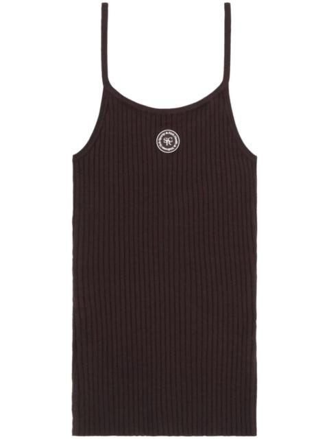 Sporty & Rich logo-patch ribbed tank top