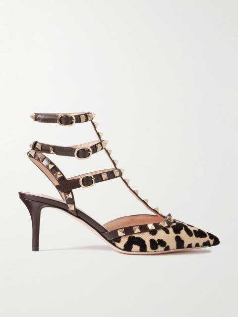 Valentino Rockstud 65 Leopard-print Calf Hair Pumps