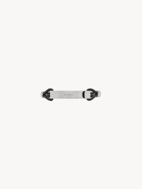SAINT LAURENT SAINT LAURENT ID BRACELET IN LEATHER AND METAL