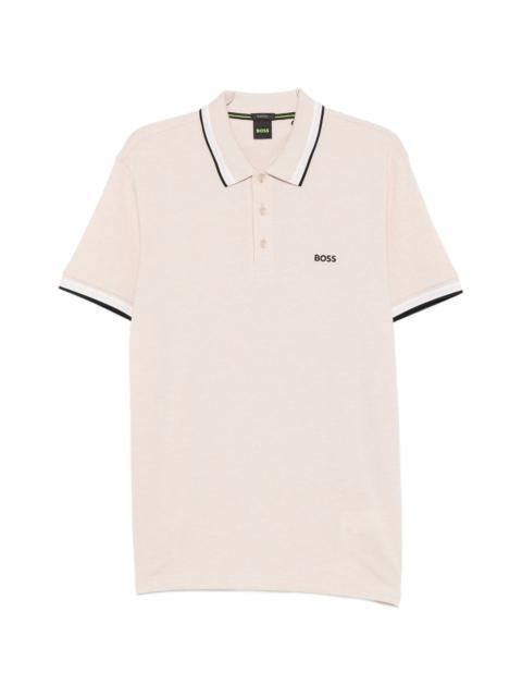 BOSS Boss Logo-embroidered Tipped Polo Shirt