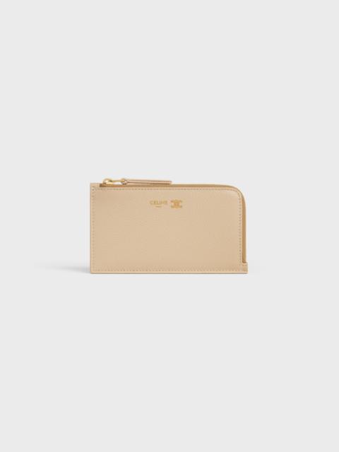 CELINE LONG ZIPPED CARD HOLDER IN GRAINED SUPPLE CALFSKIN