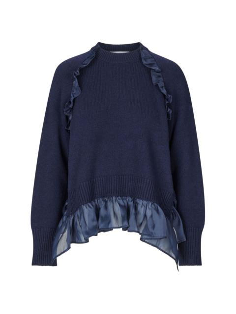 CECILIE BAHNSEN Villy ruffled ribbed jumper