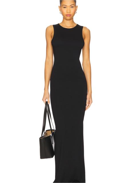 ÉTERNE Sleeveless Crewneck Soft Jersey Maxi Dress