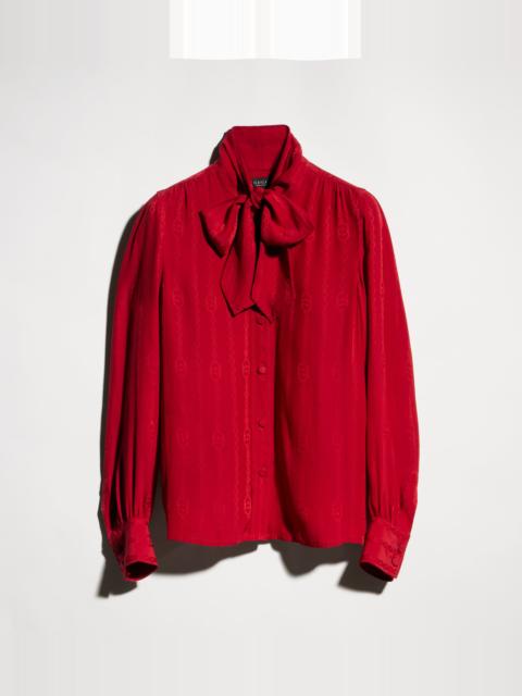 GUCCI Interlocking G chain silk jacquard shirt