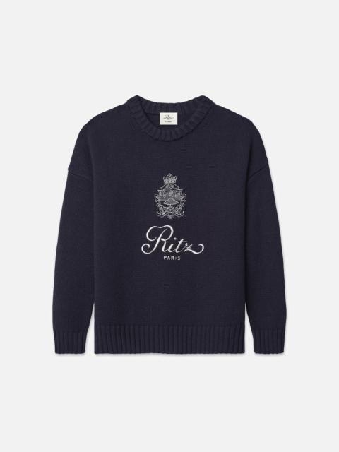 FRAME Ritz Unisex Cashmere Sweater in Navy