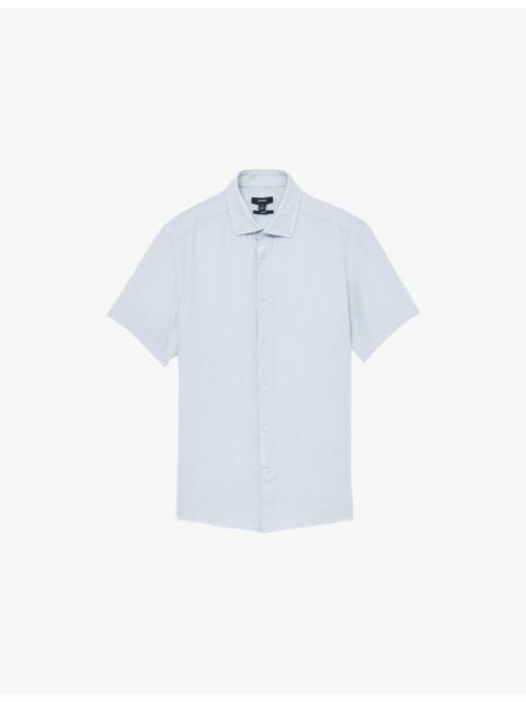 REISS Holiday Short-Sleeved Linen Shirt