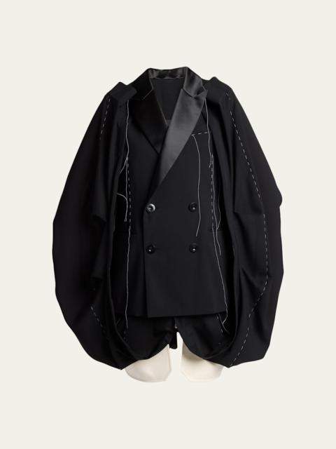 sacai Deconstructed Bubble Cape Mini Blazer Dress