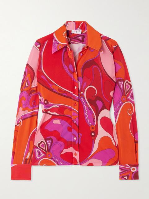 PUCCI Printed satin-jersey shirt Pink