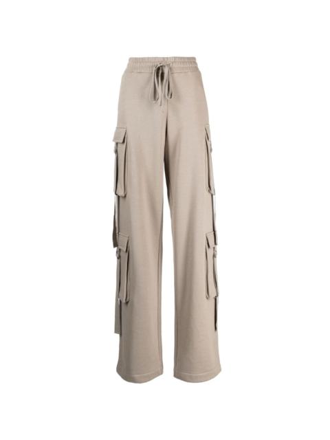 drawstring cotton cargo trousers