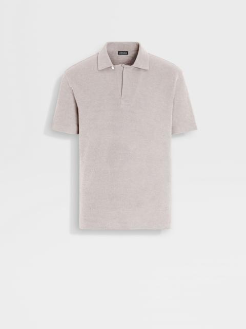ZEGNA LIGHT BEIGE COTTON POLO SHIRT