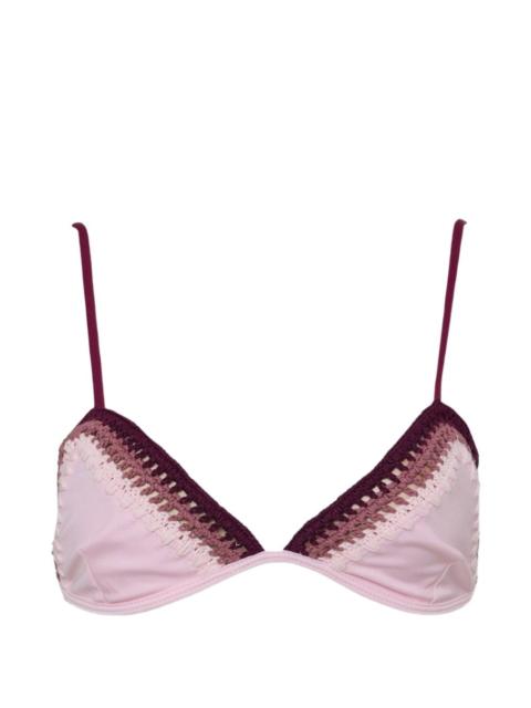 LESLIE AMON Garis trimmed bikini top