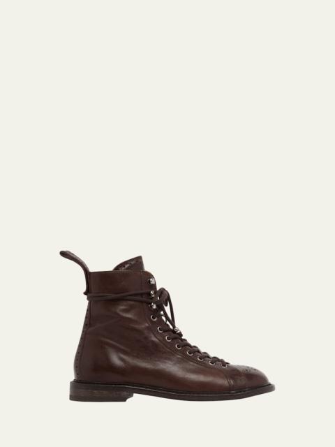 VERSACE Men's Leather Brogue Boots
