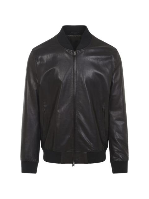 Brioni zip leather jacket