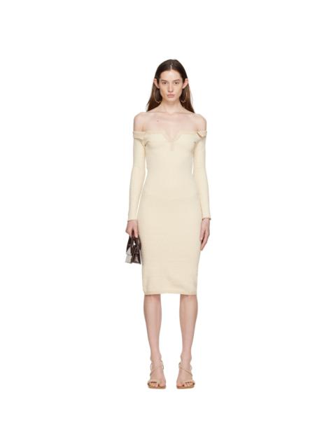 JACQUEMUS Beige 'La Robe Maille Pampero' Midi Dress