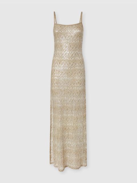 Missoni Long cover-up in lamé viscose with lace motif and sequins