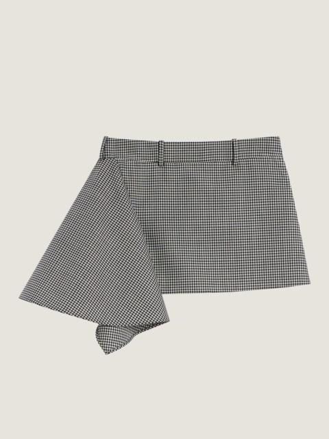 Givenchy SLASHED MINI SKIRT IN HOUNDSTOOTH WOOL AND MOHAIR