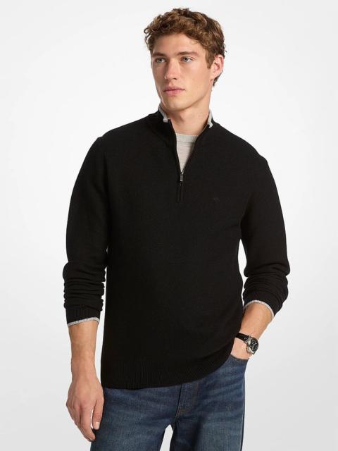 MICHAEL KORS Wool Blend Quarter-Zip Sweater