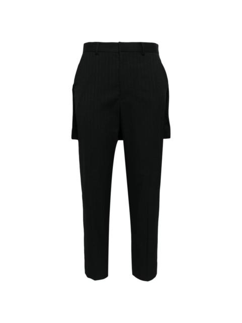 UNDERCOVER pinstriped high-waisted cropped trousers