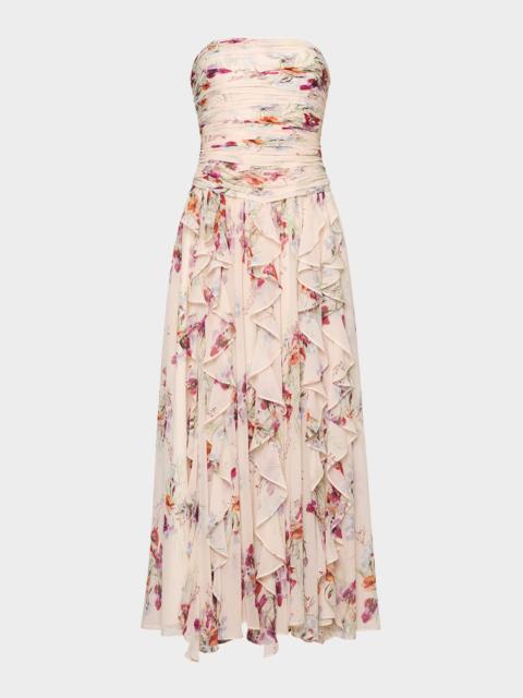 Cinq à Sept Strapless Iris Bouquet Dress
