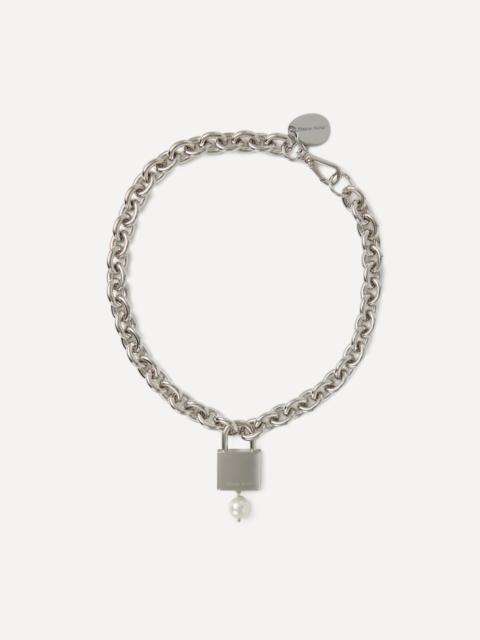Simone Rocha Pearl Padlock Chain Necklace