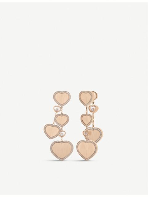 Chopard Chopard x 007 Happy Hearts Golden Hearts 18ct rose-gold and 0.31ct diamond earrings