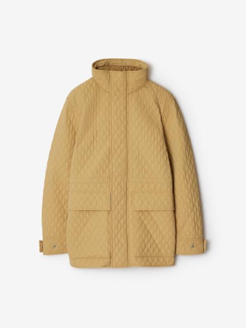 Check Hood Quilted Nylon Jacket