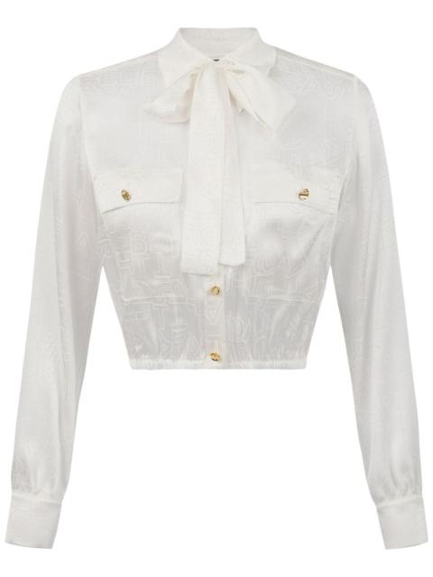 ELISABETTA FRANCHI cropped jacquard blouse