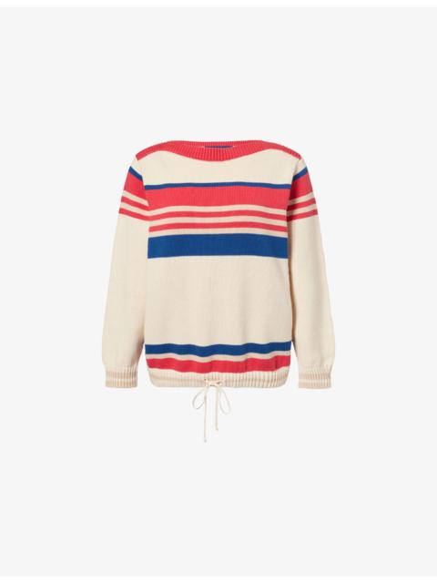 MOTHER The Ls Skipper Striped Knitted-Cotton Jumper