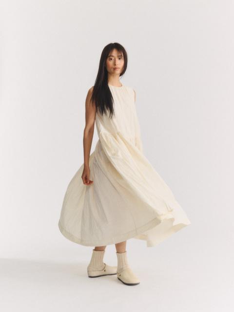 CASEY/CASEY POMME RUCHEE DRESS - CHALK POPLIN - OFF WHITE