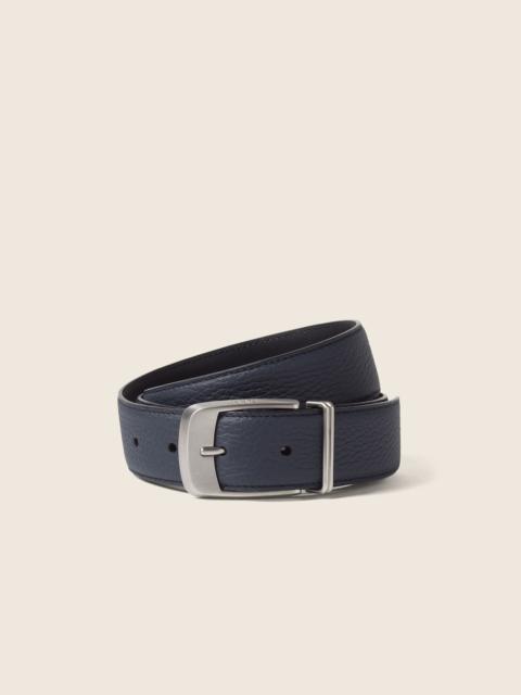 ZEGNA DARK BLUE LEATHER BELT