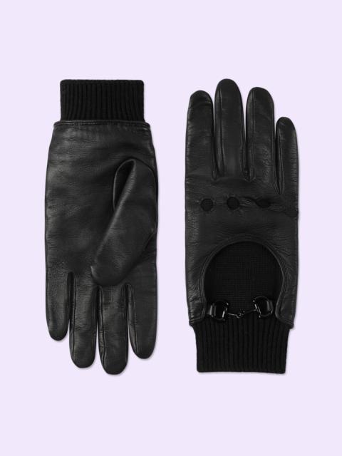 GUCCI Leather gloves with Horsebit