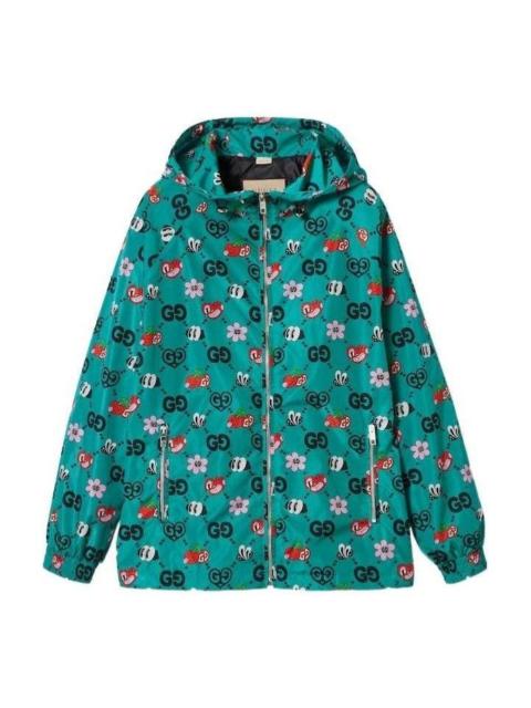 GUCCI (WMNS) Gucci GG 기호 인쇄 까마귀 재킷 'Bright Blue Multicolor' 781446-ZAQFA-4137