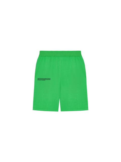 PANGAIA Mens Organic Cotton Knit Shorts - Jade Green