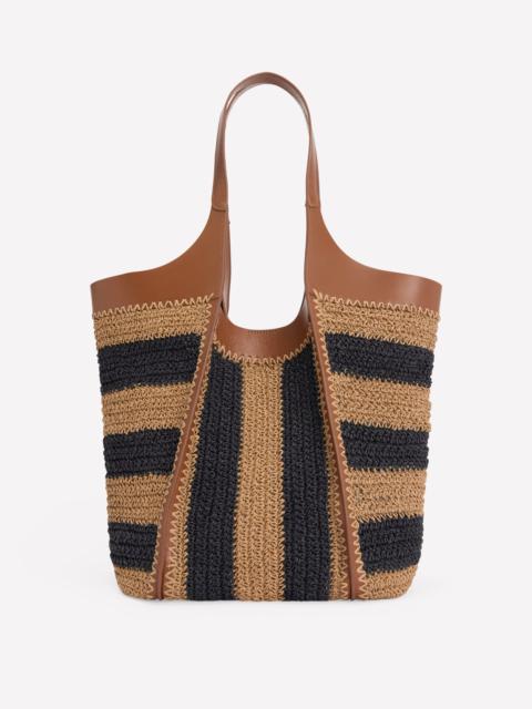 BODEN Straw Tote-Navy/Natural Stripe