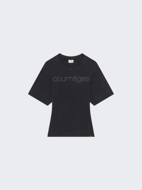 courrèges Logo Print T-shirt Black