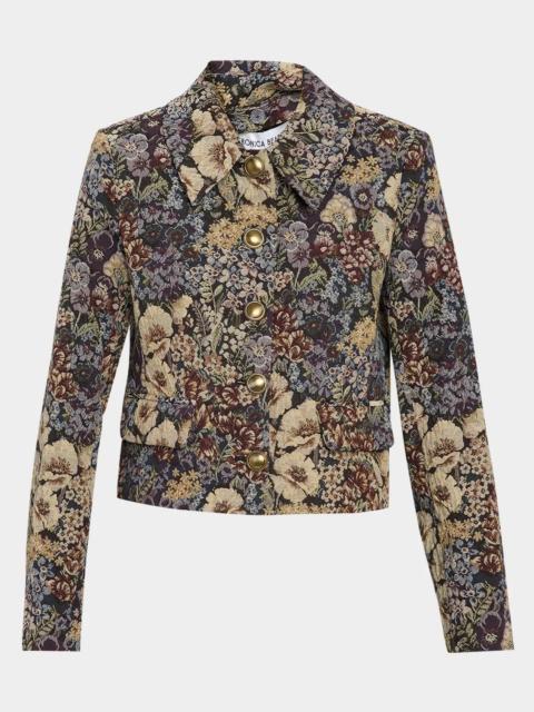 VERONICA BEARD Mabel Floral Tapestry Brocade Cropped Jacket