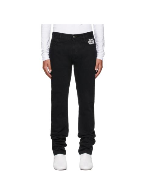 Raf Simons Black Denim Picture Patch Jeans