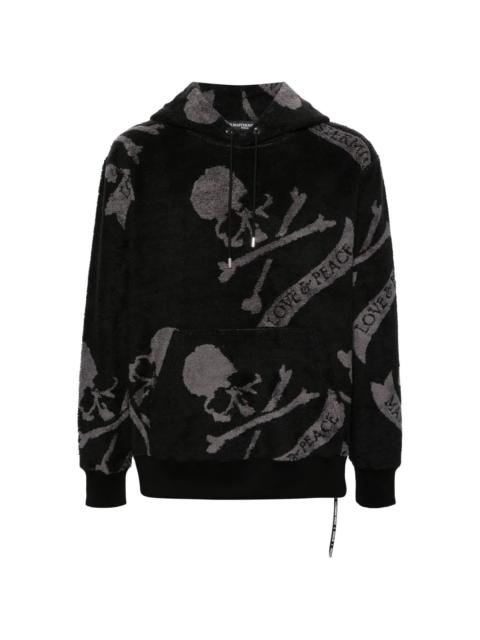 skull-print terry-cloth hoodie
