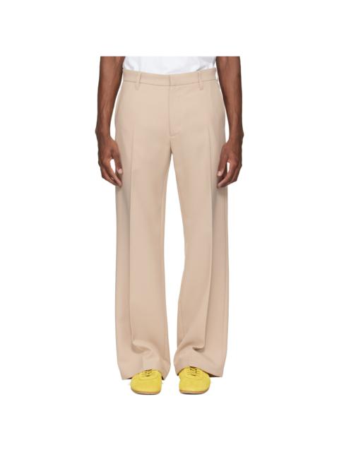 Stockholm Surfboard Club Beige Tailored Bootcut Trousers