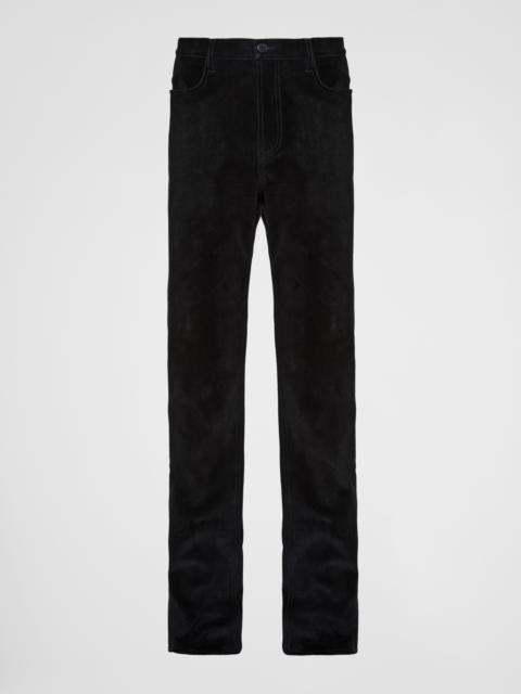 Five-pocket velvet denim trousers