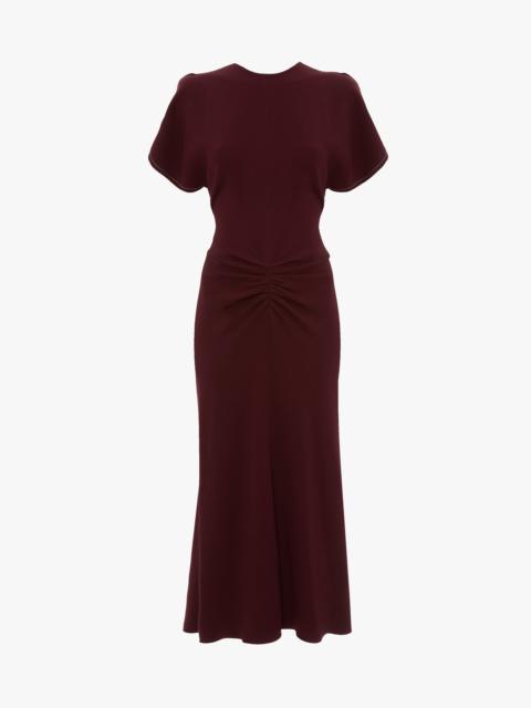 Victoria Beckham Bela Midi Dress In Cinnabar Red